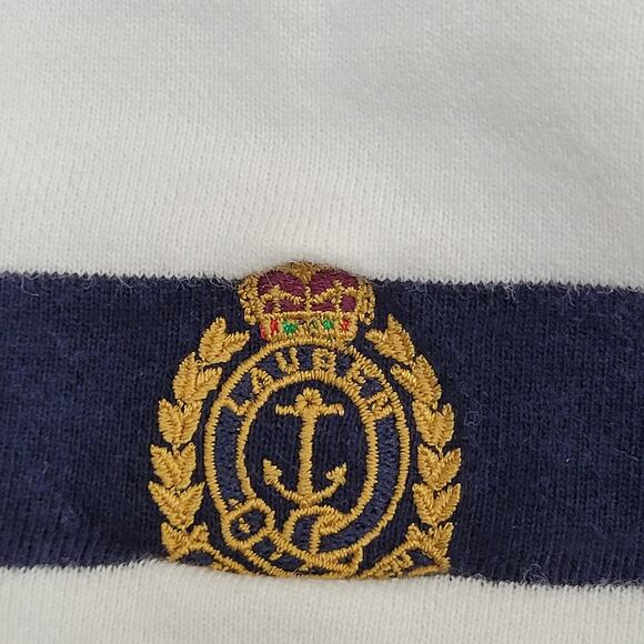 Ralph-Lauren Lace-Up Hoodie Womens Large 21x24 Stripes - Picture 10 of 14